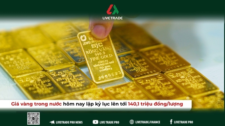 Giá vàng hôm nay lập đỉnh lên tới 140 triệu đồng/lượng